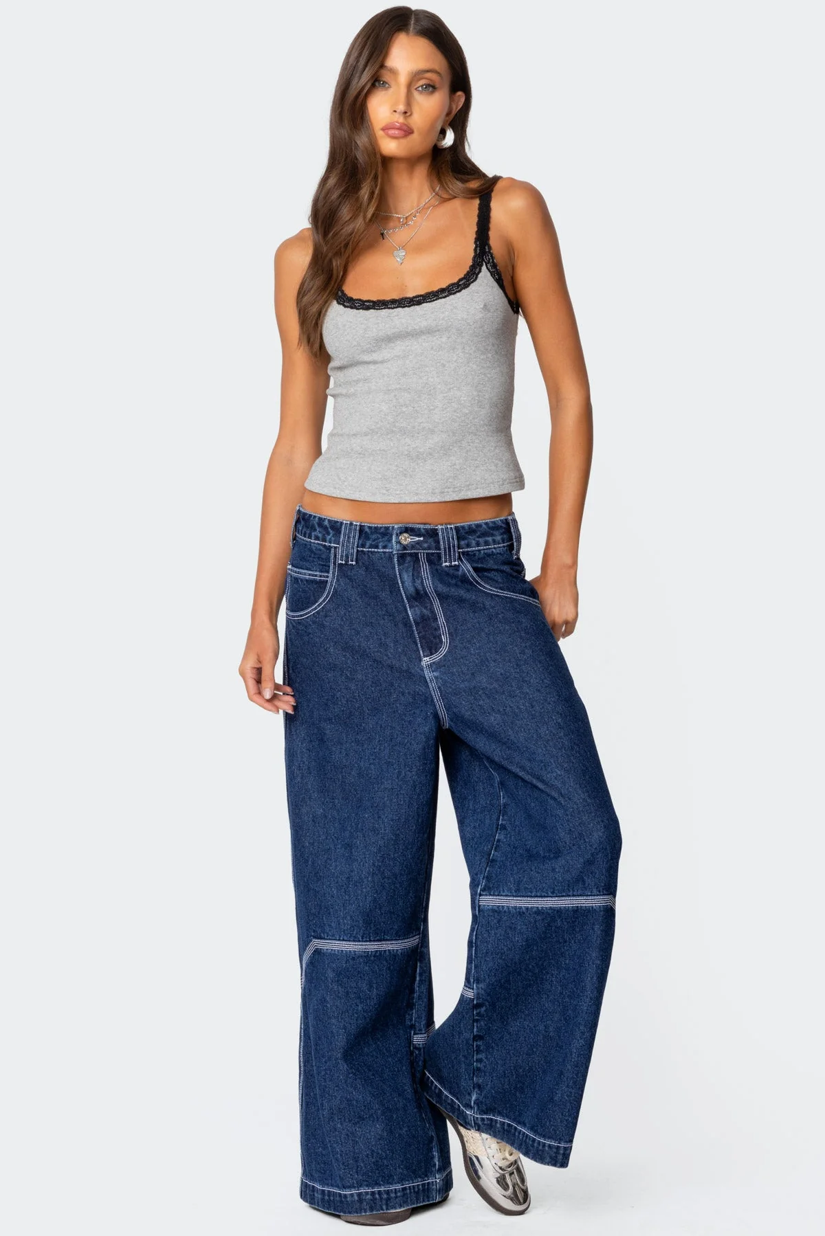 Ribbed Gray Melange Tank Top