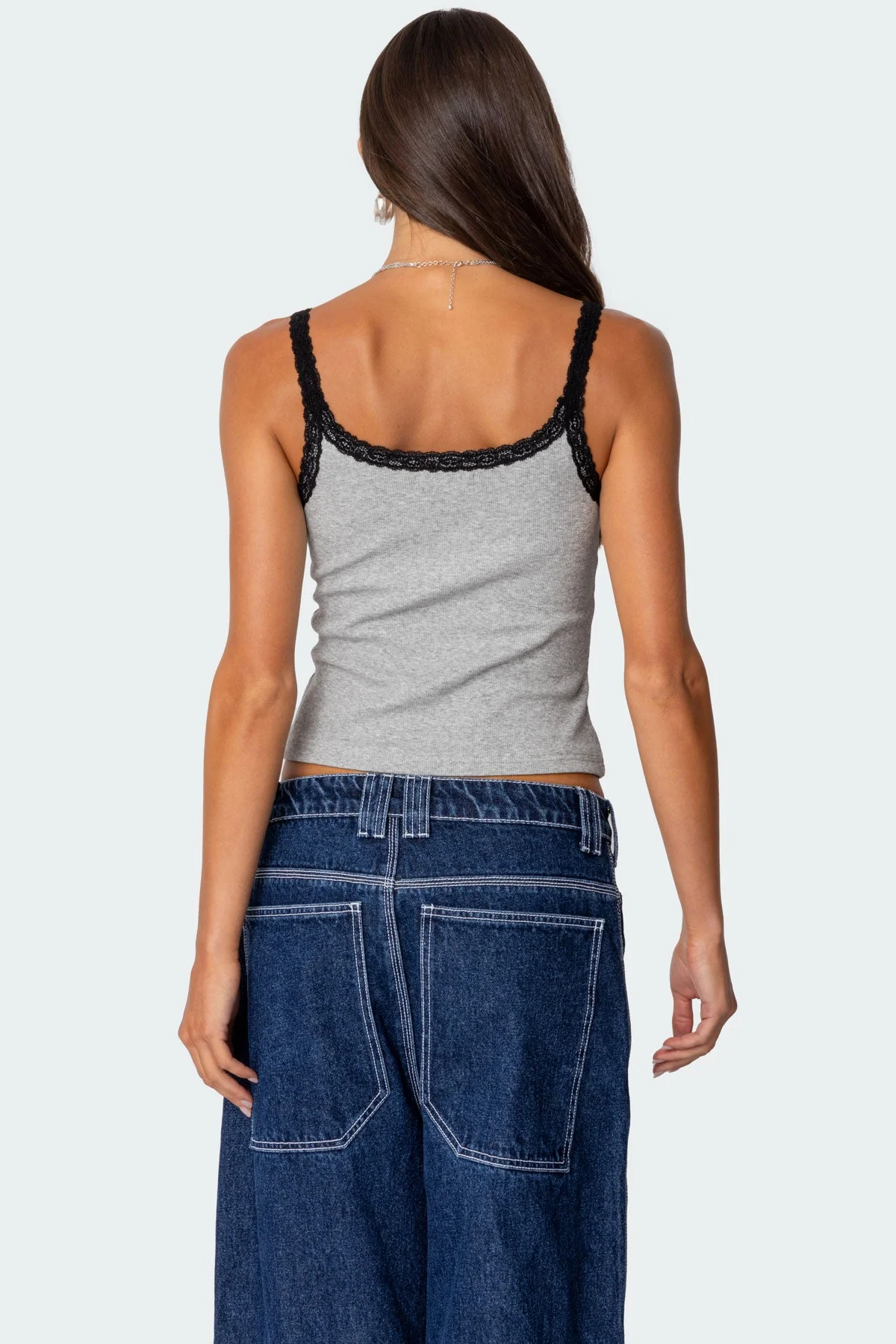Ribbed Gray Melange Tank Top