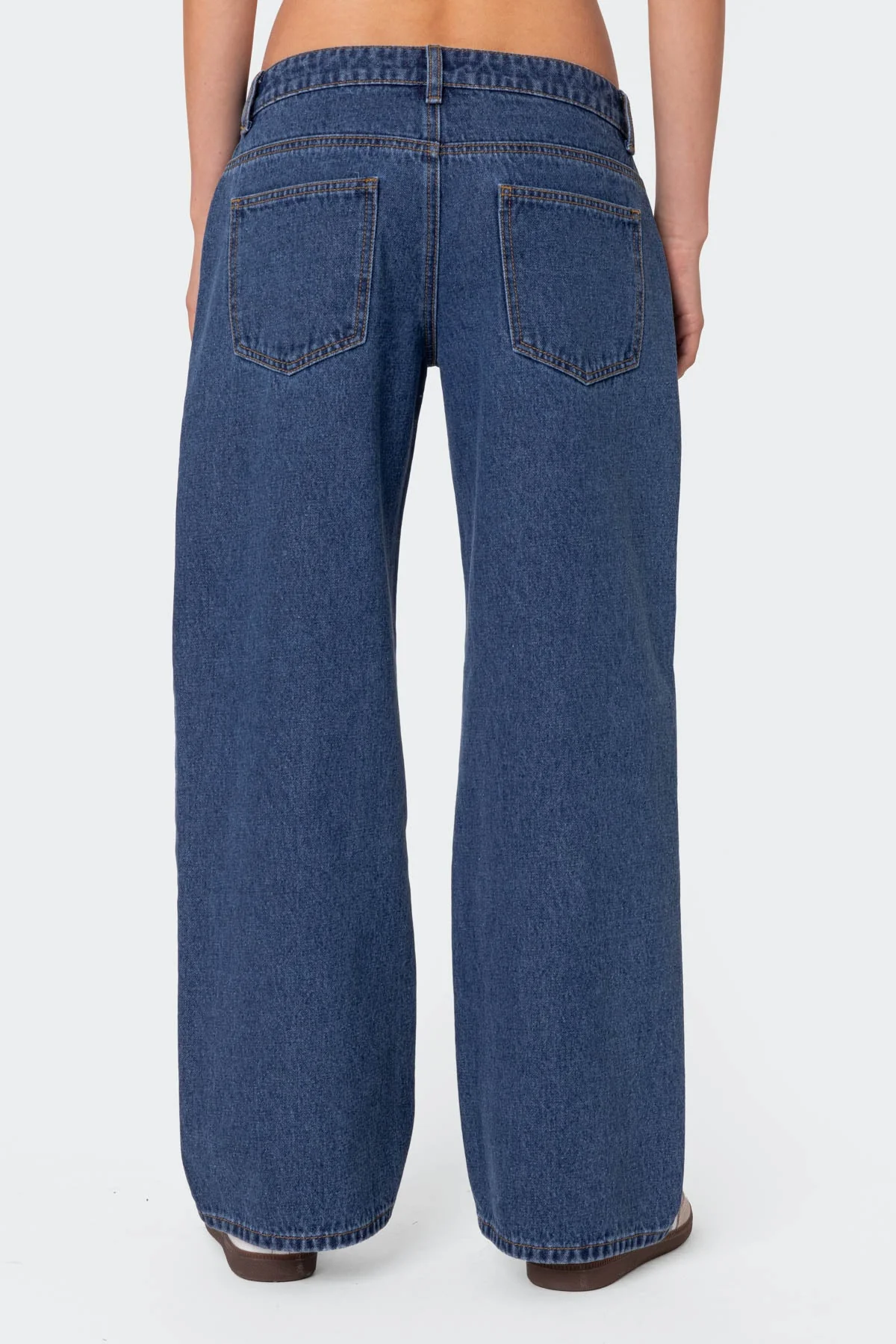 Blue Washed Petite Low Rise Denim Jeans