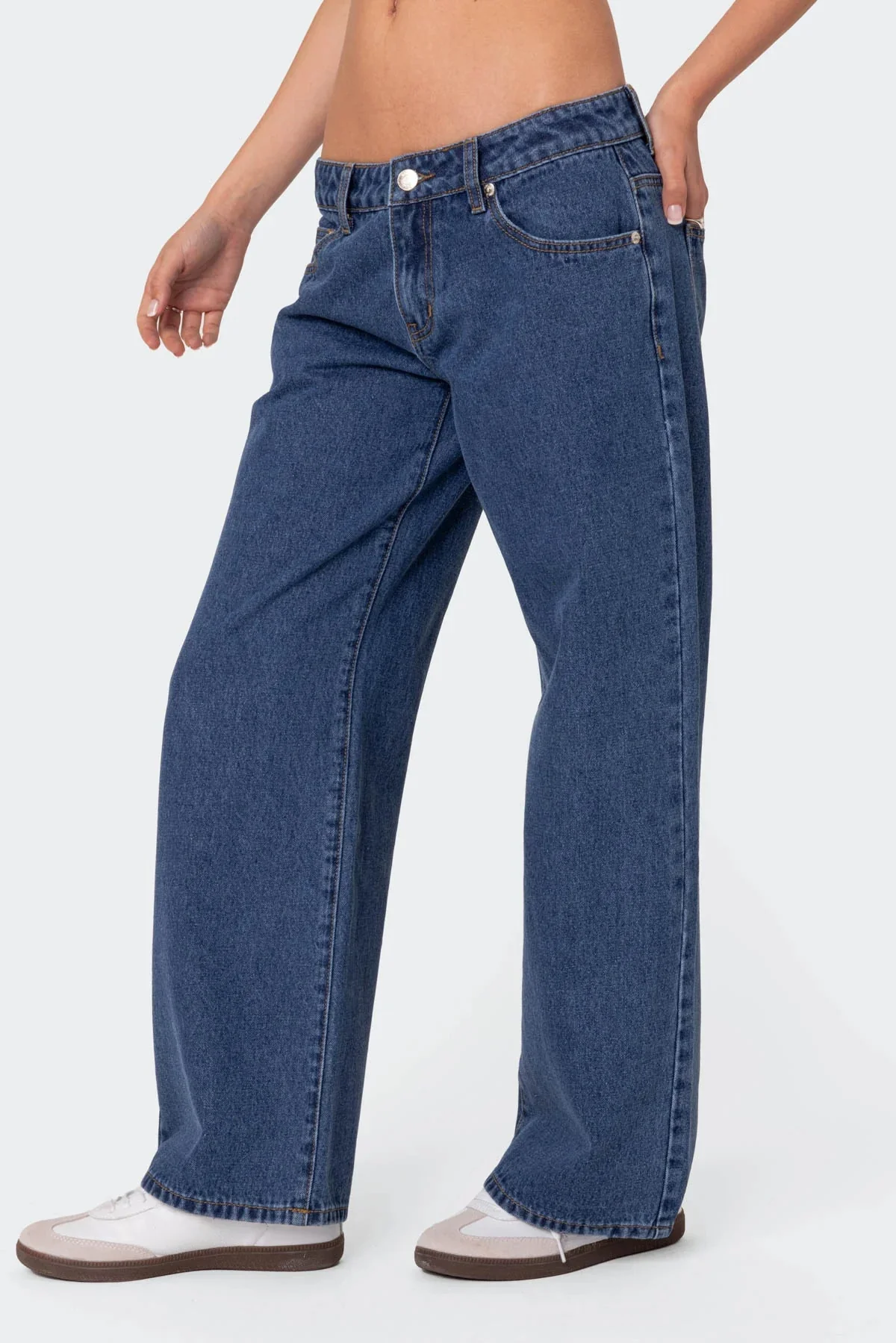 Blue Washed Petite Low Rise Denim Jeans