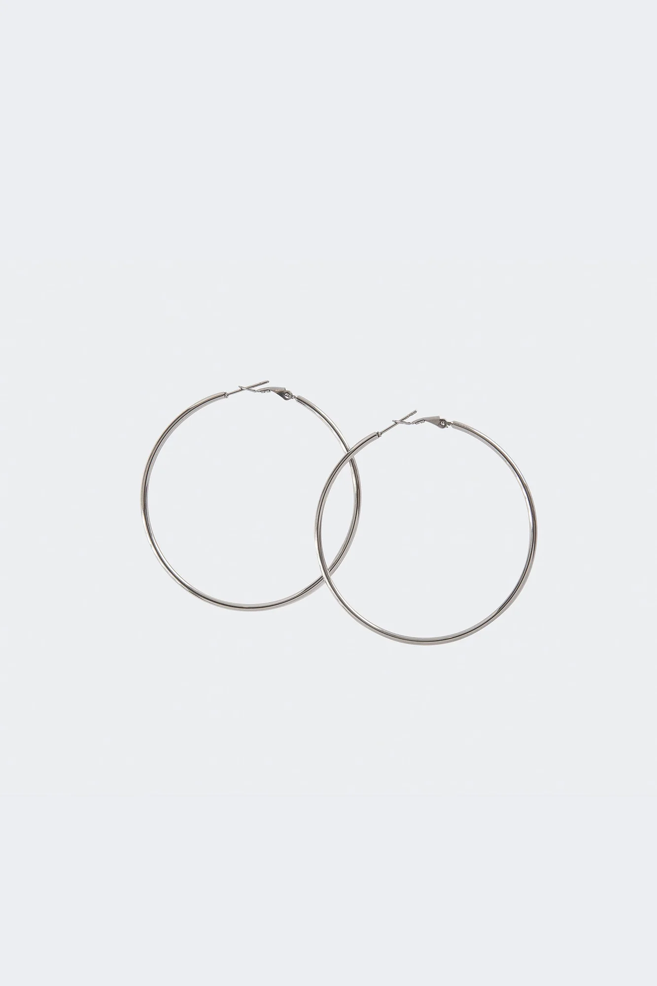 Silver Large Hoop Earrings Stylish Statement Jewelry