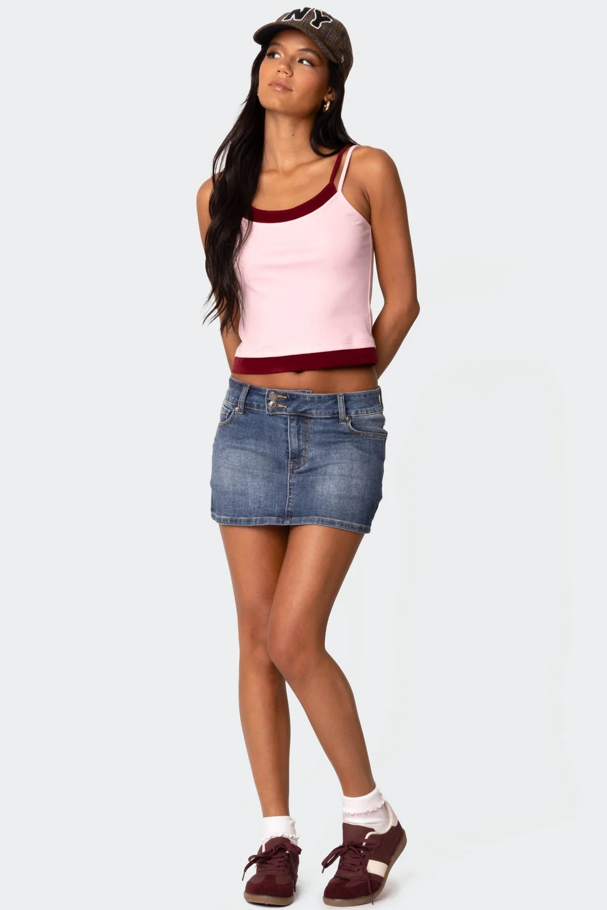 Light Pink Layered Tank Top Sleeveless Cotton Spandex Blend