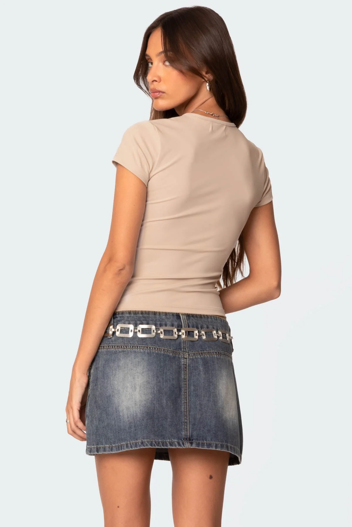 Beige Short Sleeve T-Shirt for Women