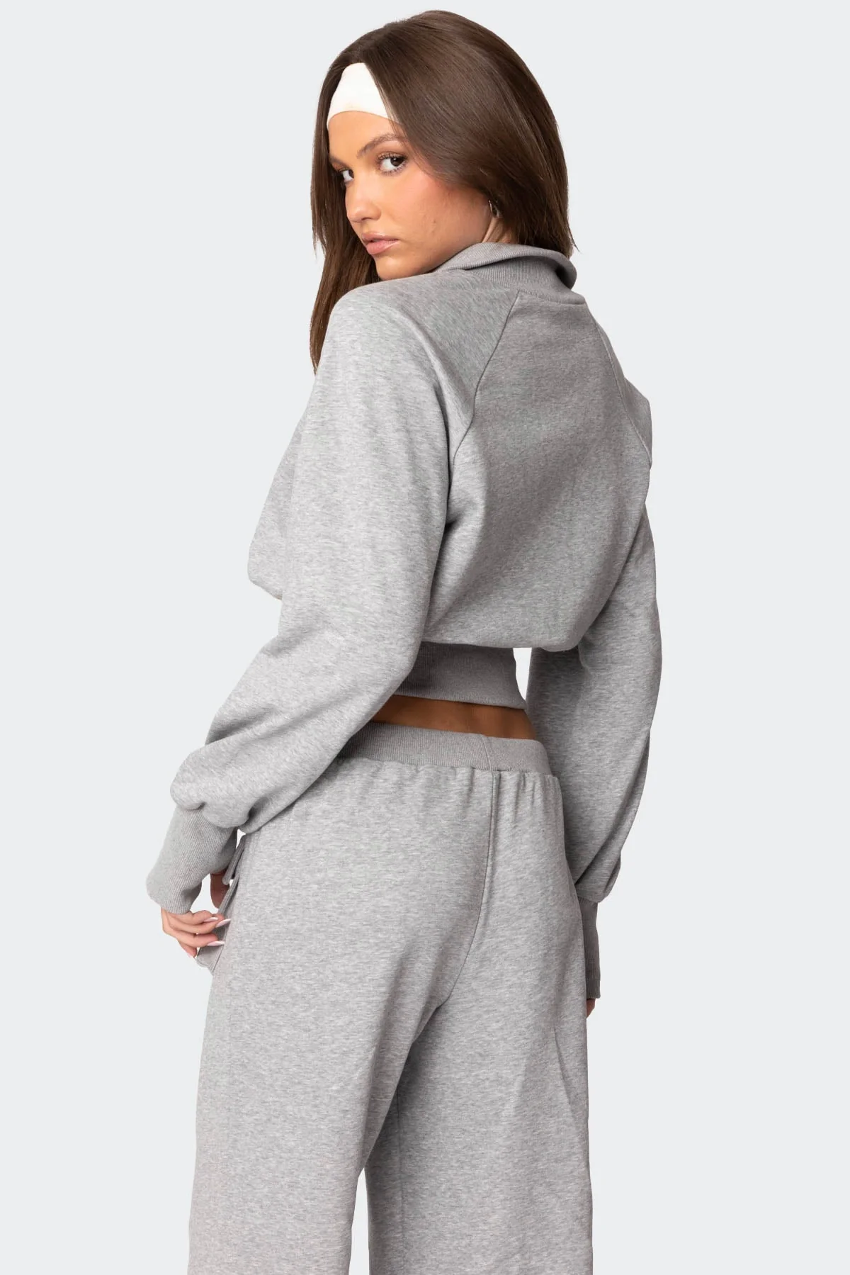 Gray French Terry Quarter Zip Sweatshirt
