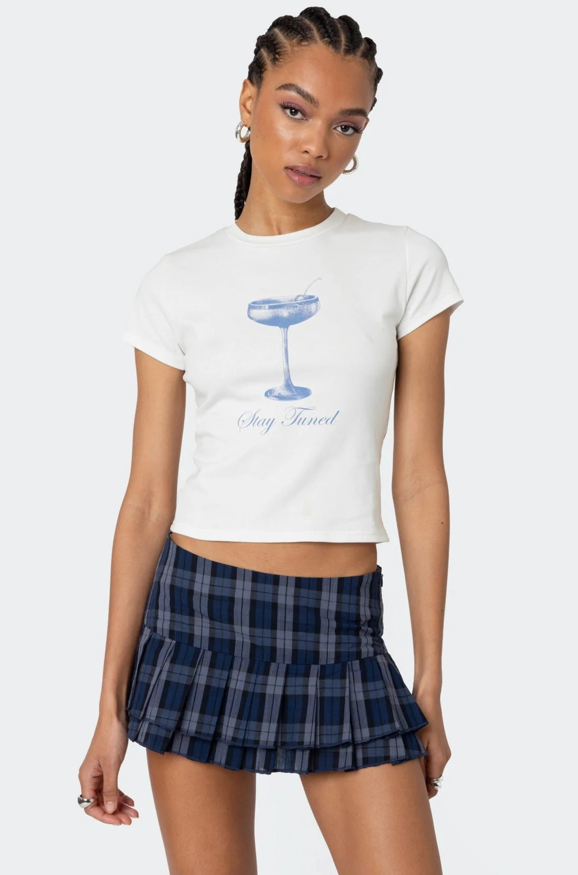 Graphic Martini Printed T-Shirt in White