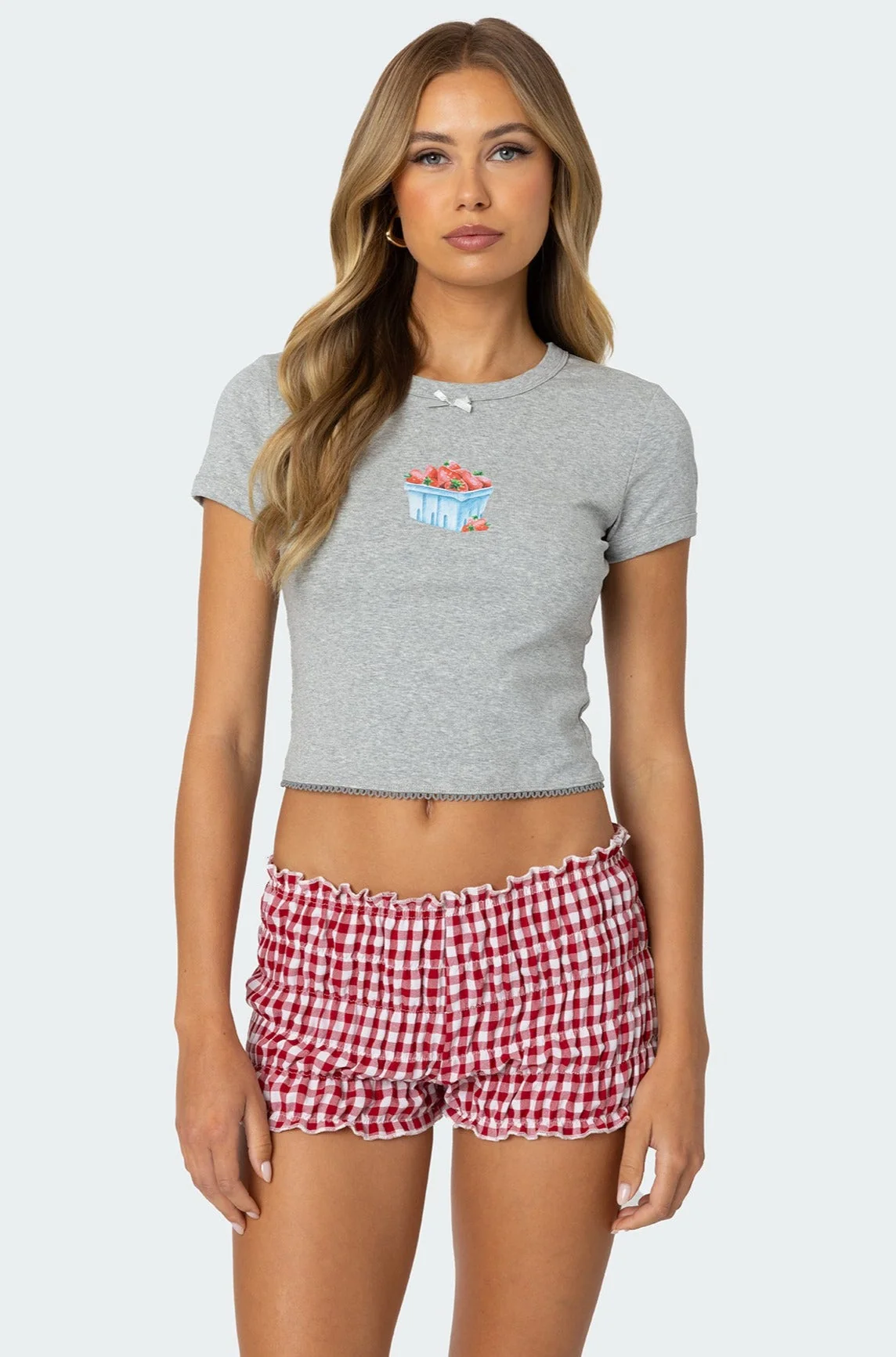 Strawberry Graphic Print Cotton T-Shirt