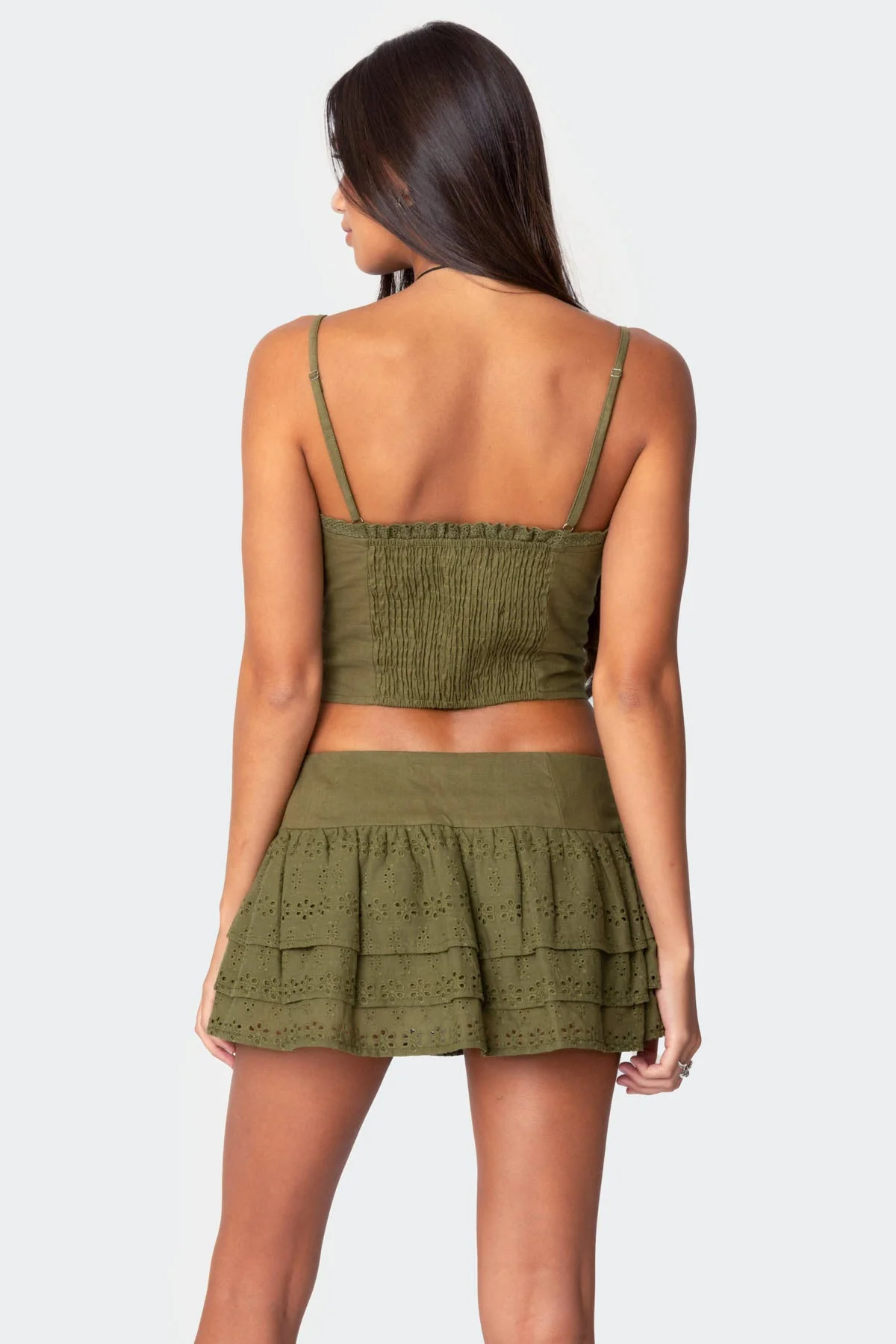 Olive Linen Adjustable Strap Tank Top