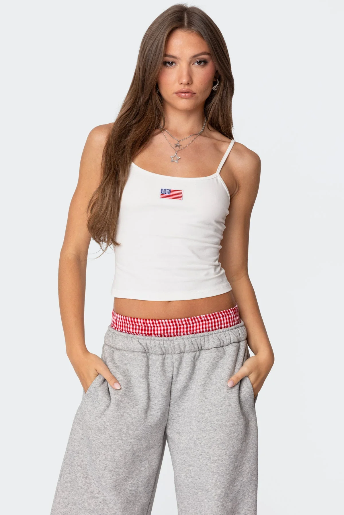 White Adjustable Strap Tank Top Womens Cotton Spandex