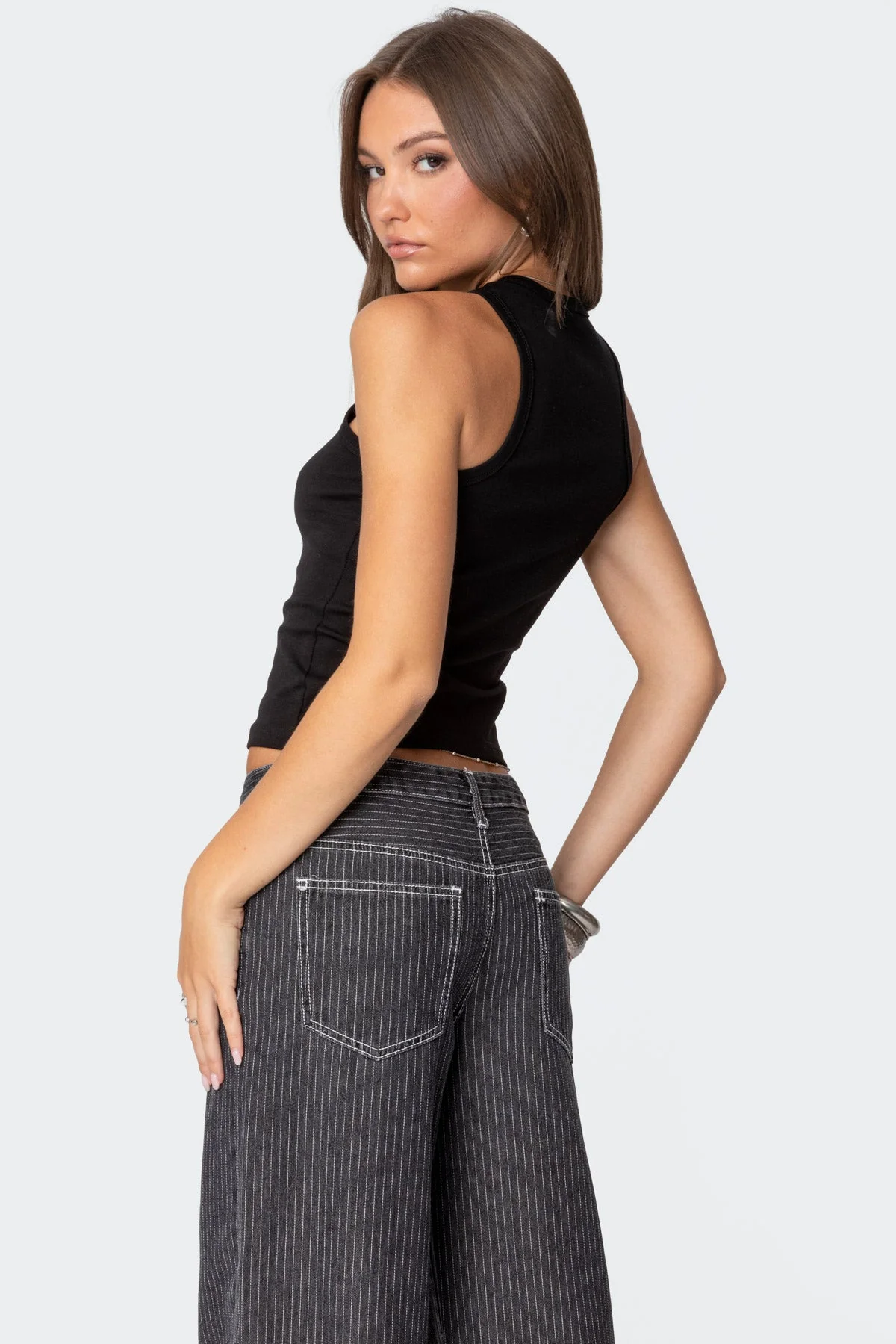 Womens Black Graphic Tank Top 100% Cotton