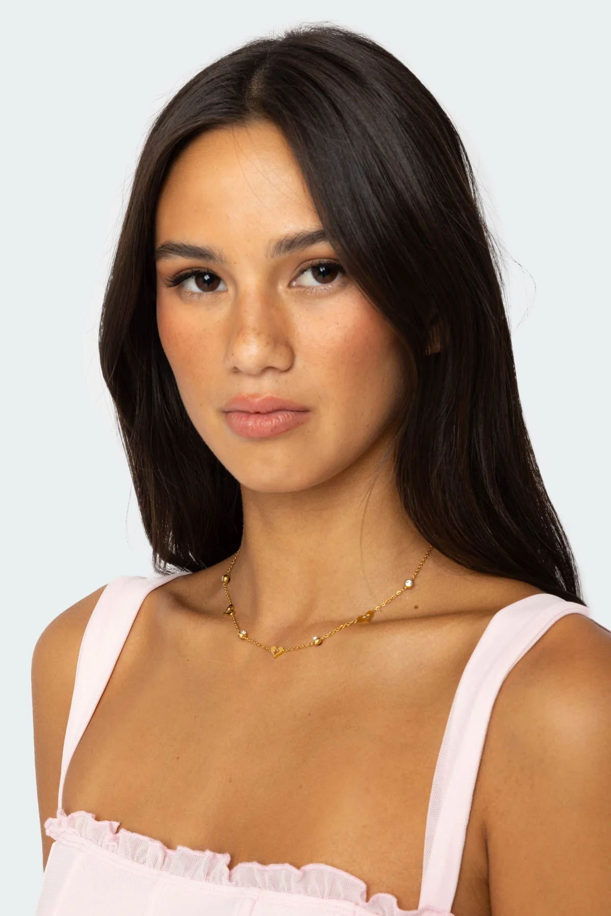 Gold Heart Pendant Chain Necklace