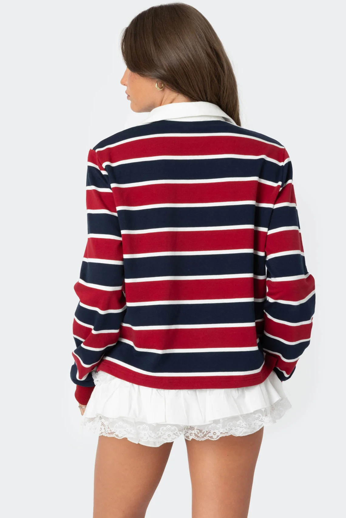 Striped Cotton Collared Shirt for Women