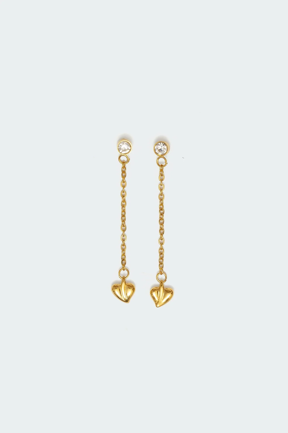 Heart Charm Dangle Earrings in Gold | Jewelry Accessories