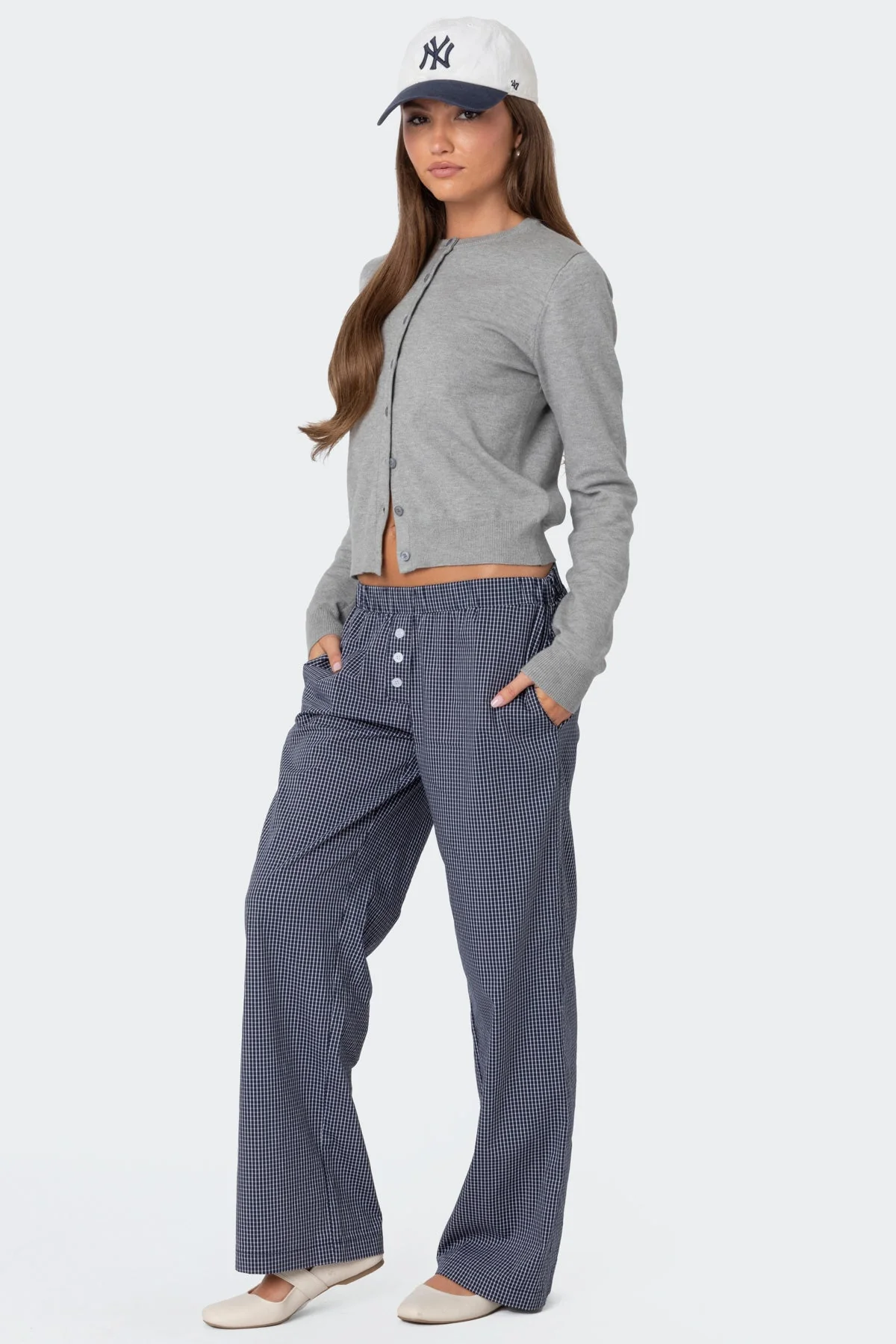 Cozy Knit Gray Melange Cardigan for Women