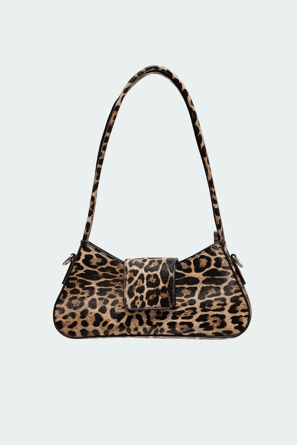 Leopard Print Faux Leather Shoulder Bag