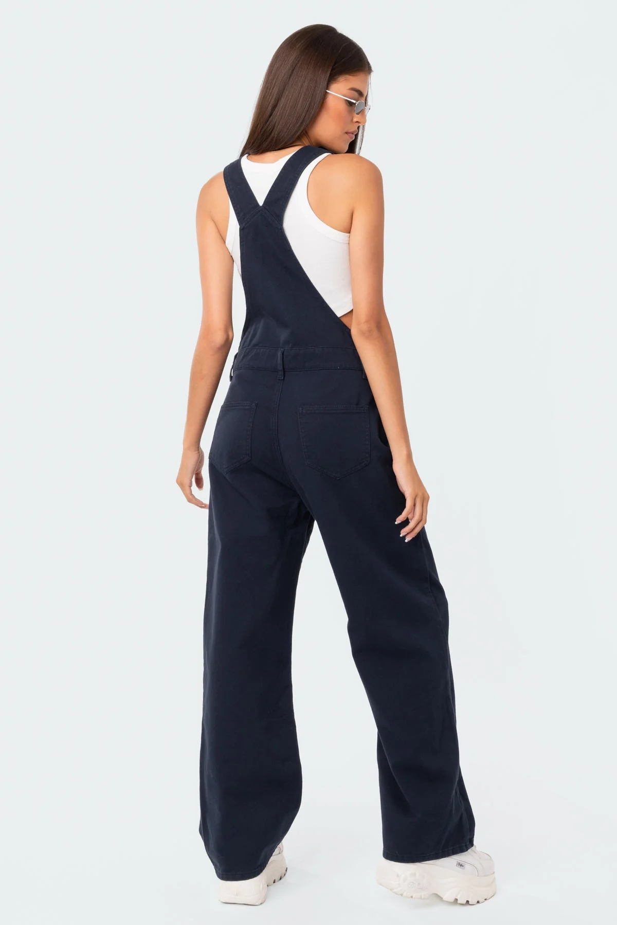 Blue Denim Wide Leg Jumpsuit for Women