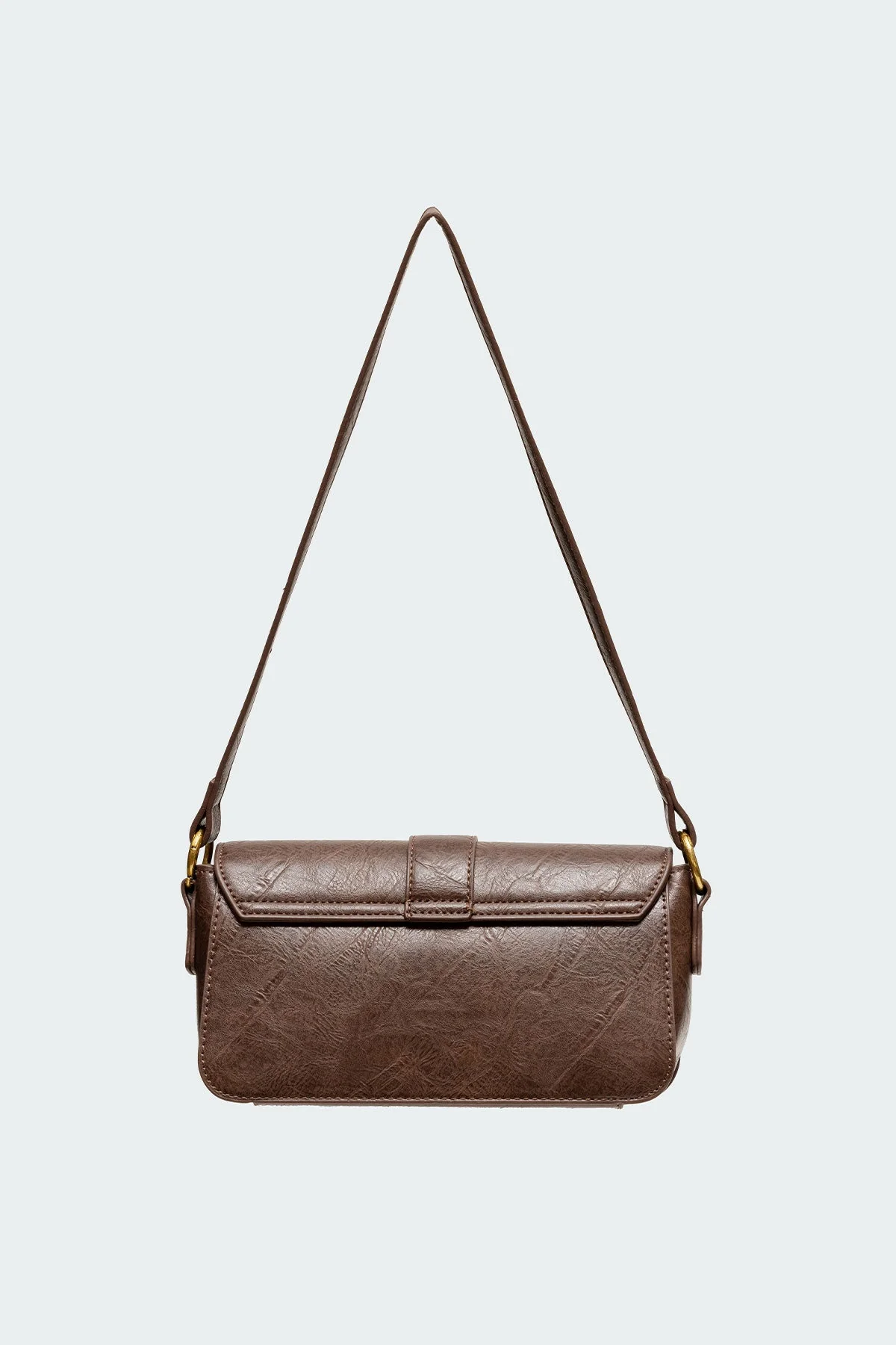 Classic Brown Buckle Shoulder Bag