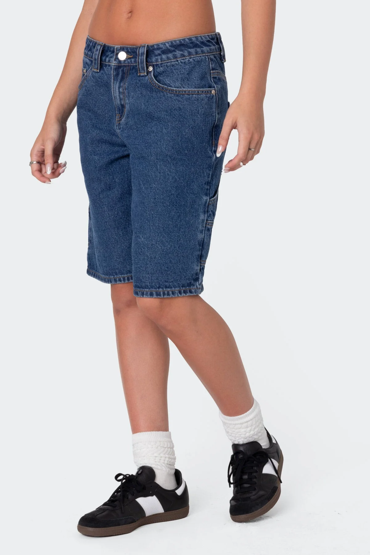 Blue Denim Bermuda Shorts for Women