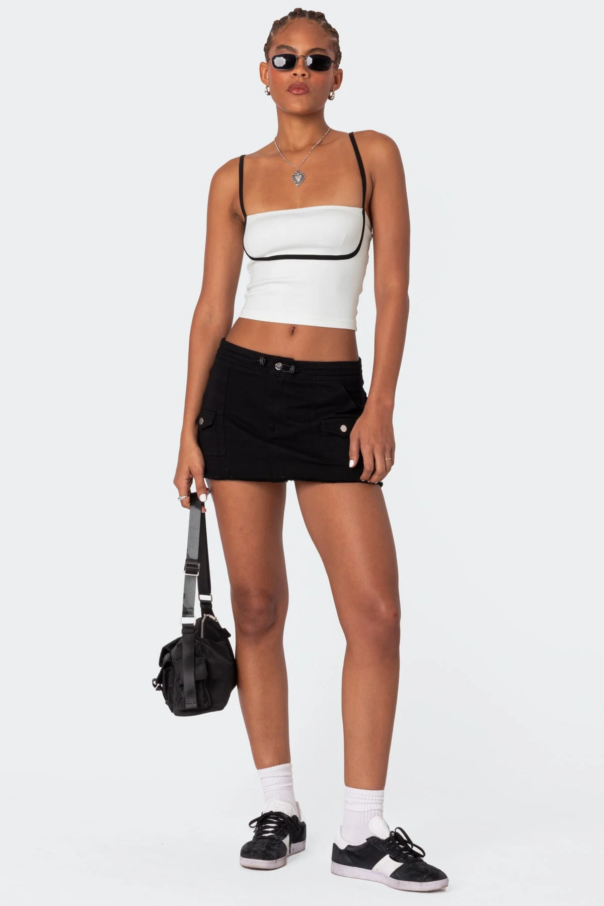 White Adjustable Strap Tank Top for Women