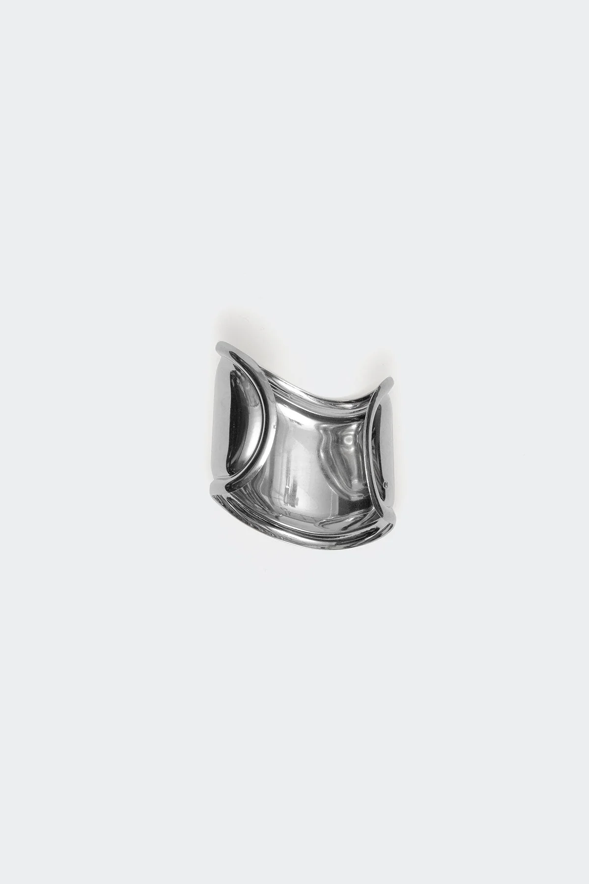 Silver Curved Arm Cuff Bracelet - Comfortable Fit for Everyday Wear