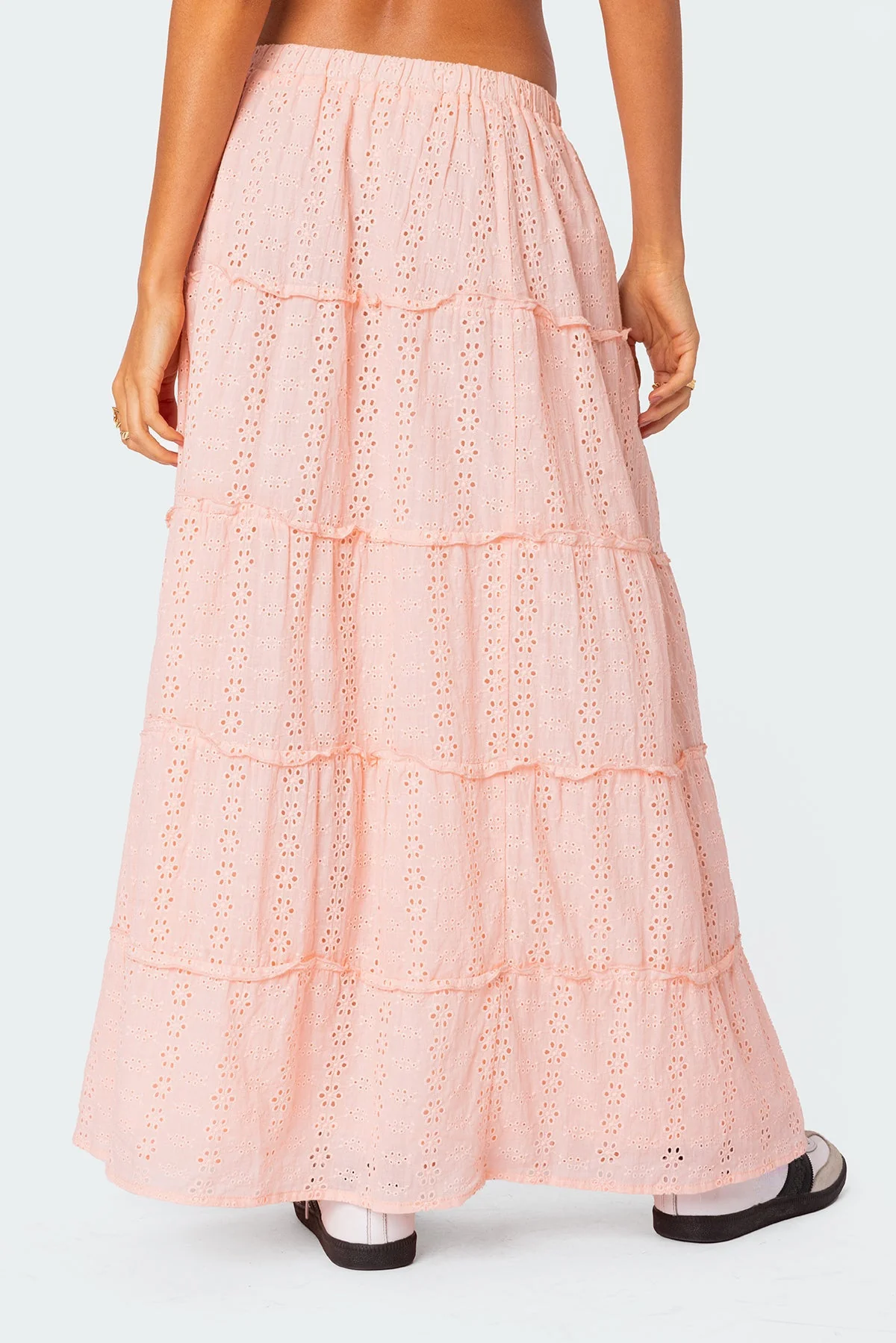 Light Pink Eyelet Maxi Dress Skirt