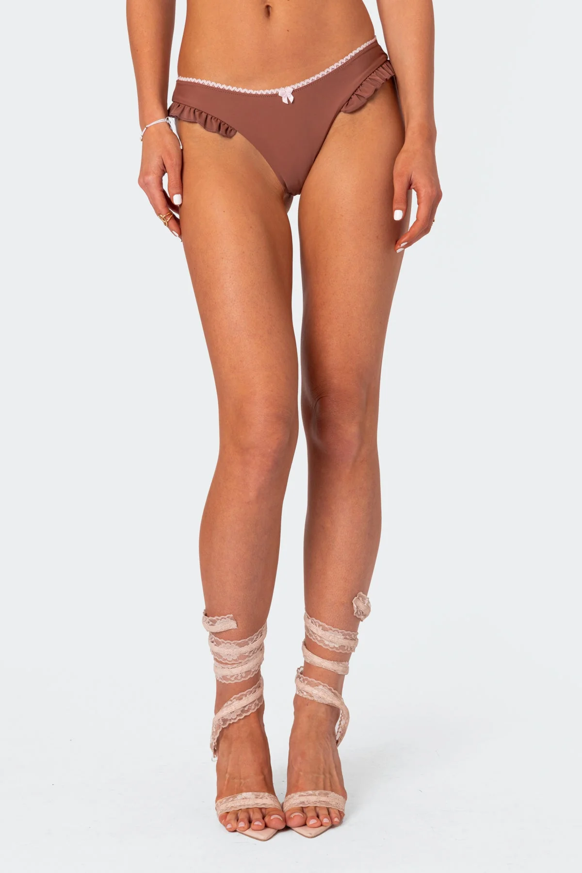 Ruffled Brown Bikini Bottom