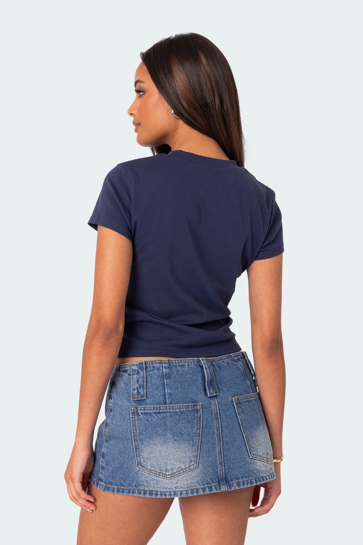 Navy Graphic Print Stay Tuned T-Shirt