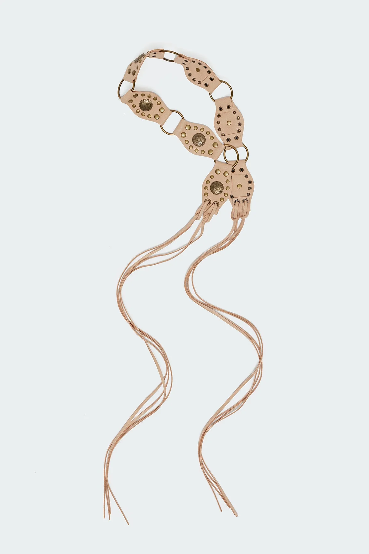 Tan Faux Suede Western Belt - Festival Style