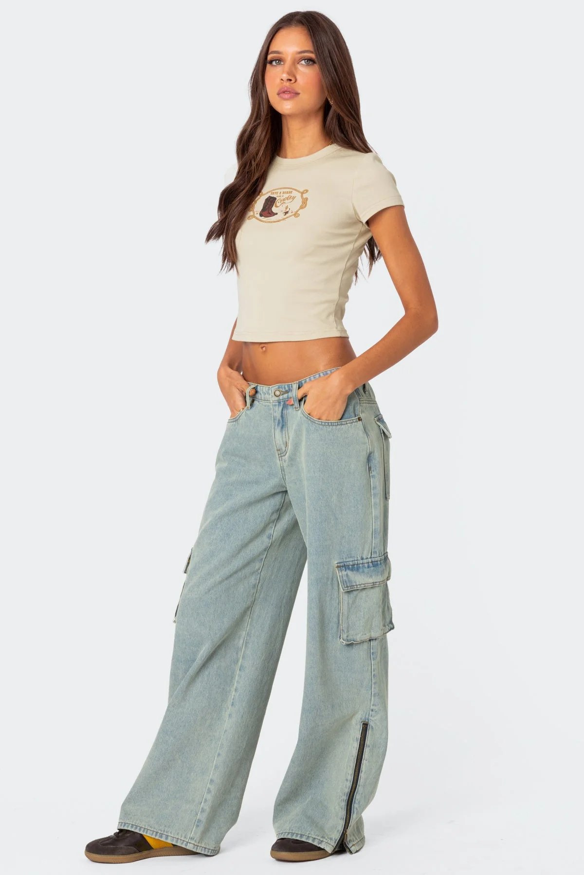 Light Blue Cargo Denim Pants