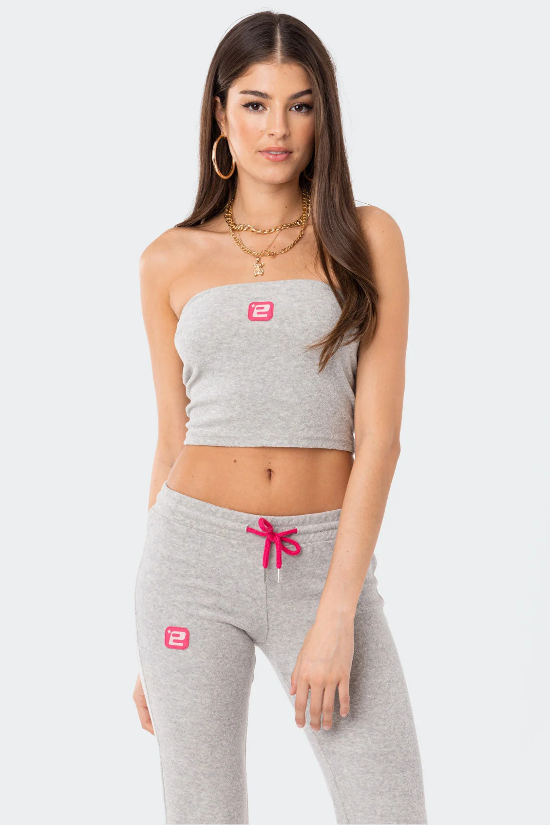 Terry Strapless Gray Top 5-Piece Set