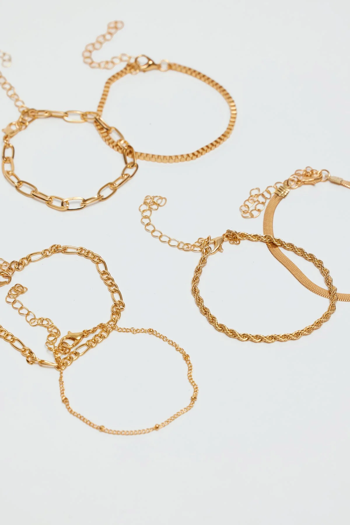 Chic Gold Bracelet Pack - Set of 6 Assorted Chains