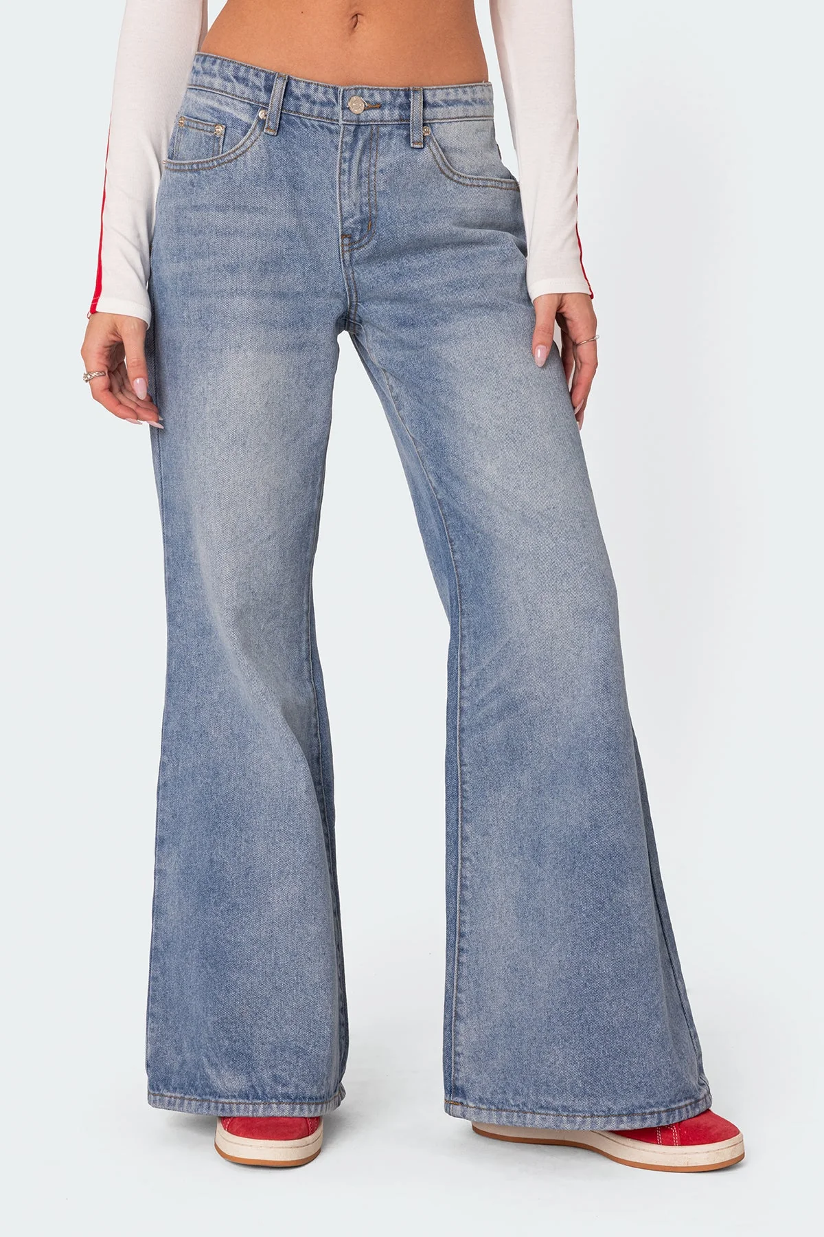 Light Blue Wide Leg Denim Pants