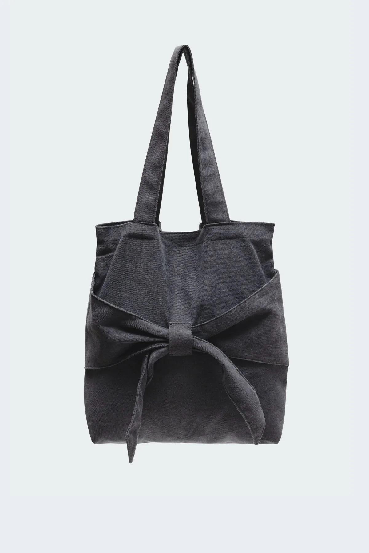 Dark Gray Bow Detail Tote Bag