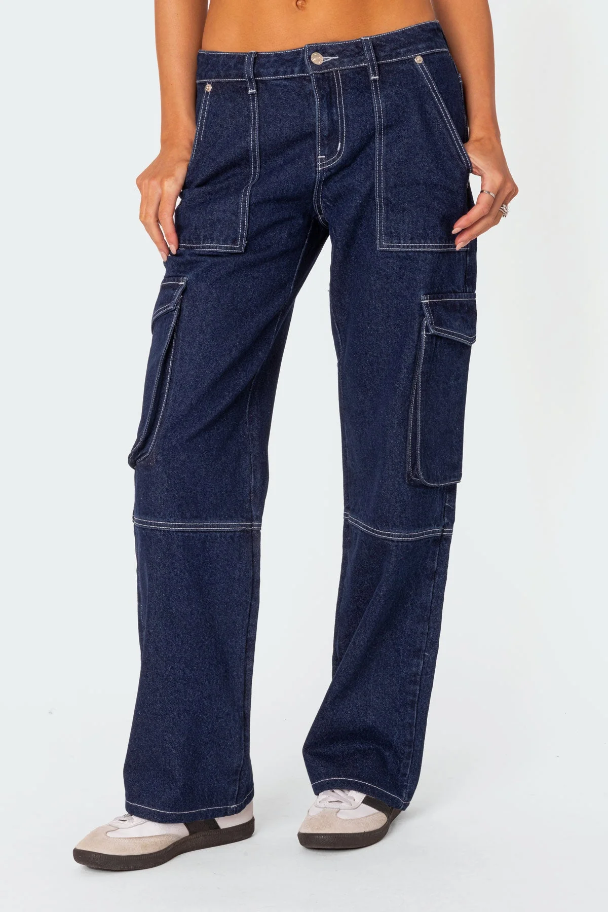 Blue Stitch Cargo Denim Pants