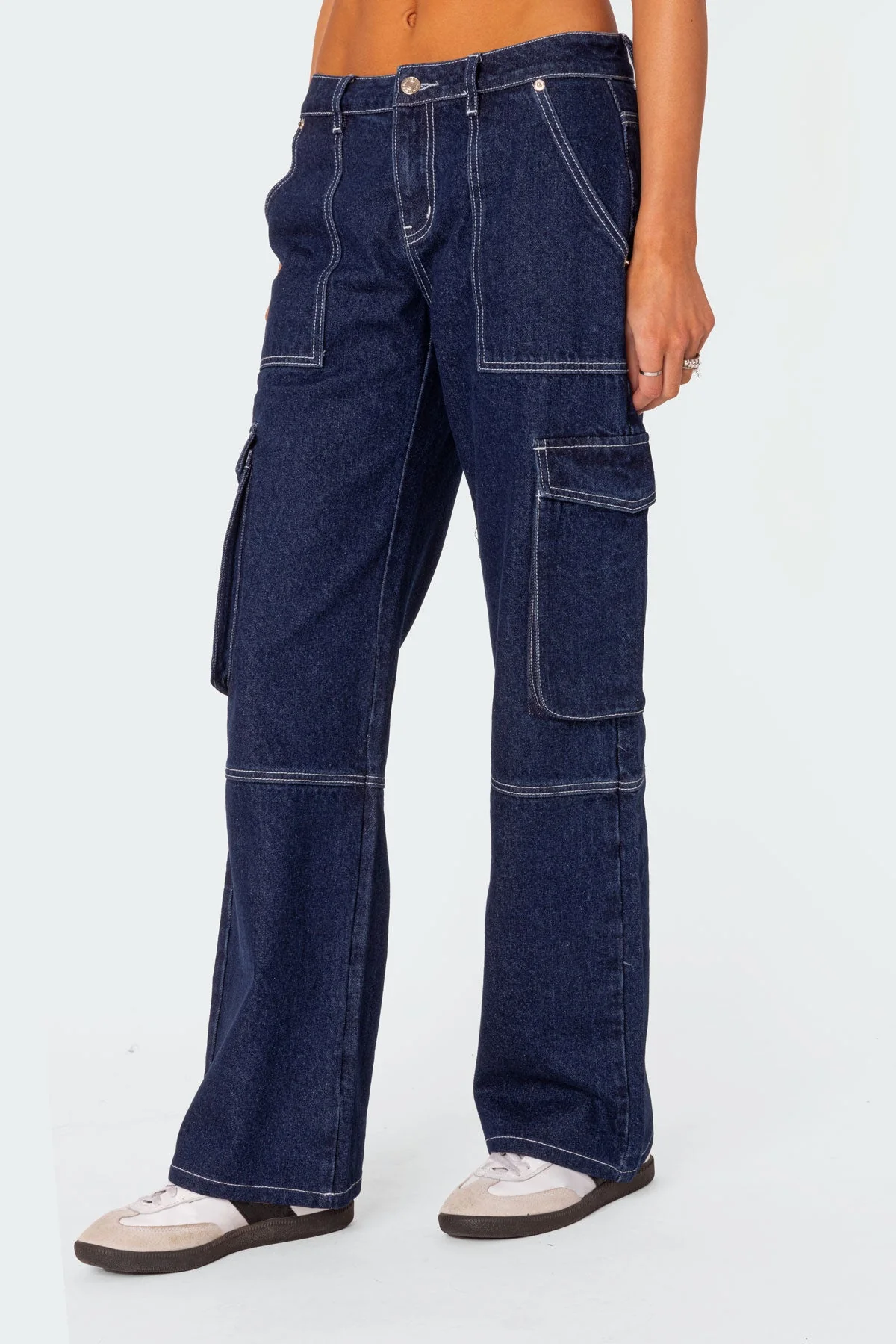 Blue Stitch Cargo Denim Pants