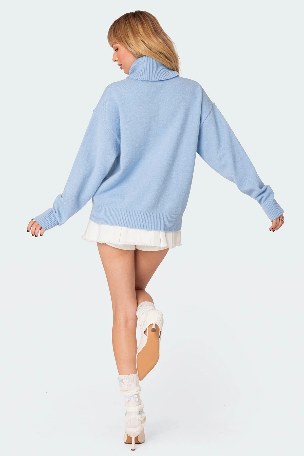 Light Blue Knit Oversized Sweater