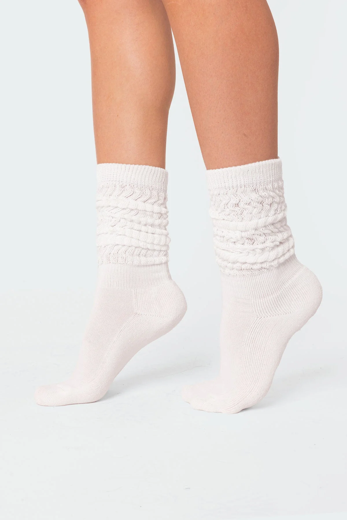 White Slouchy Scrunch Socks for Comfort and Style