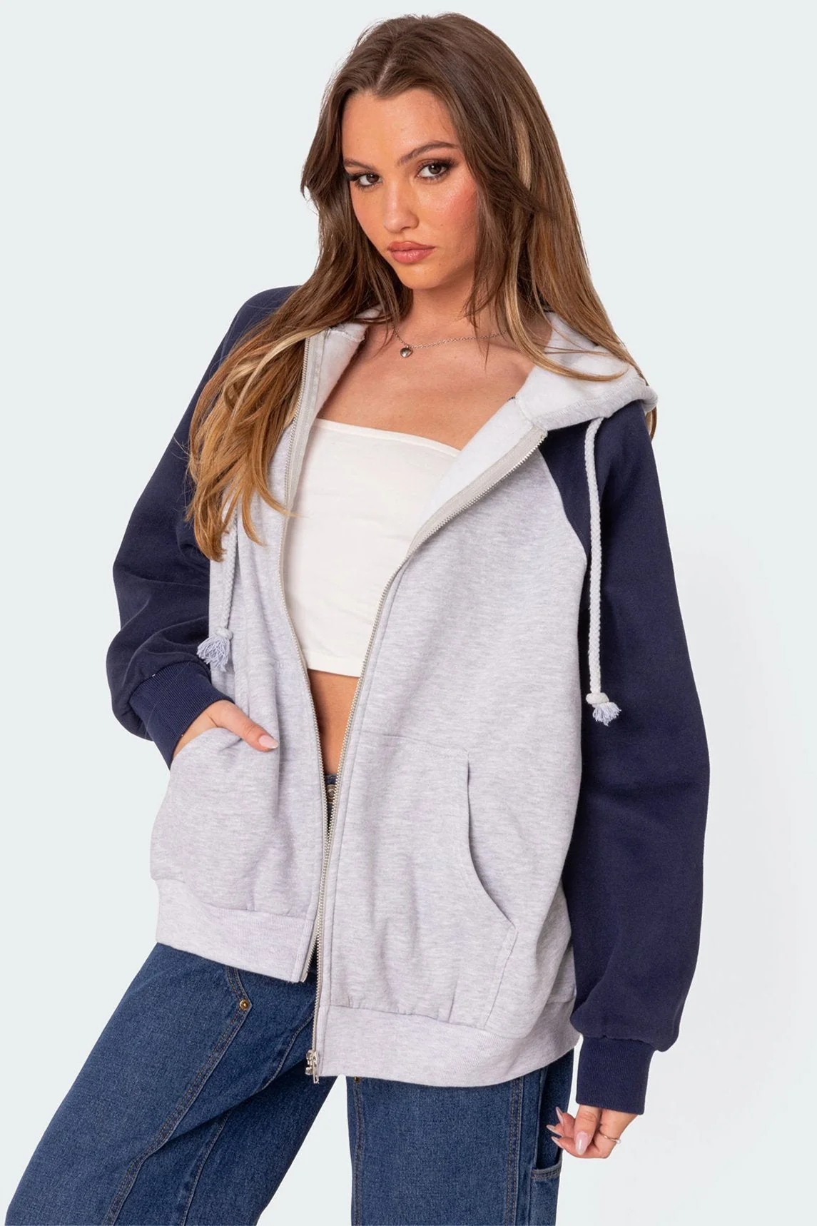 Gray Melange Zip Up Hoodie - Casual Comfort for Men & Women