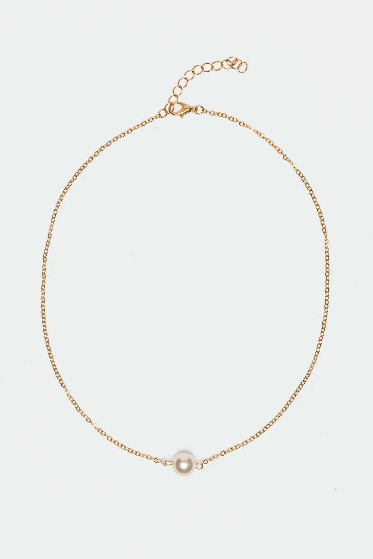 Elegant Pearl Pendant Necklace Gold Tone