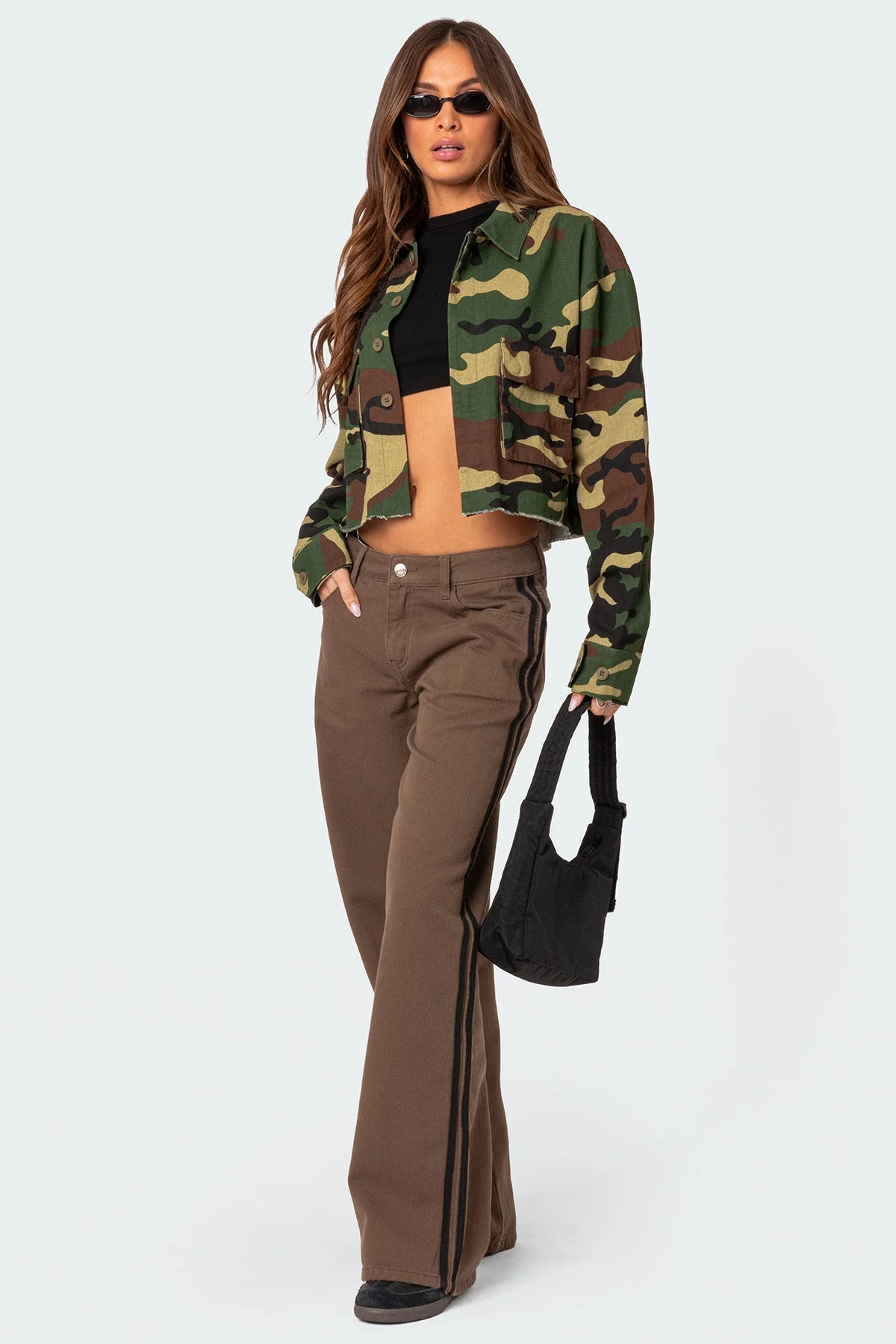 Olive Slouchy Cotton Jeans Low Rise Fit