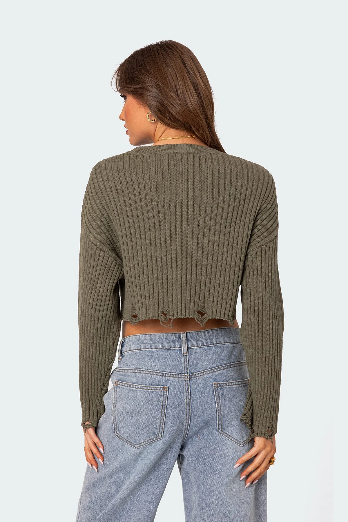Olive Knitted Oversized Sweater