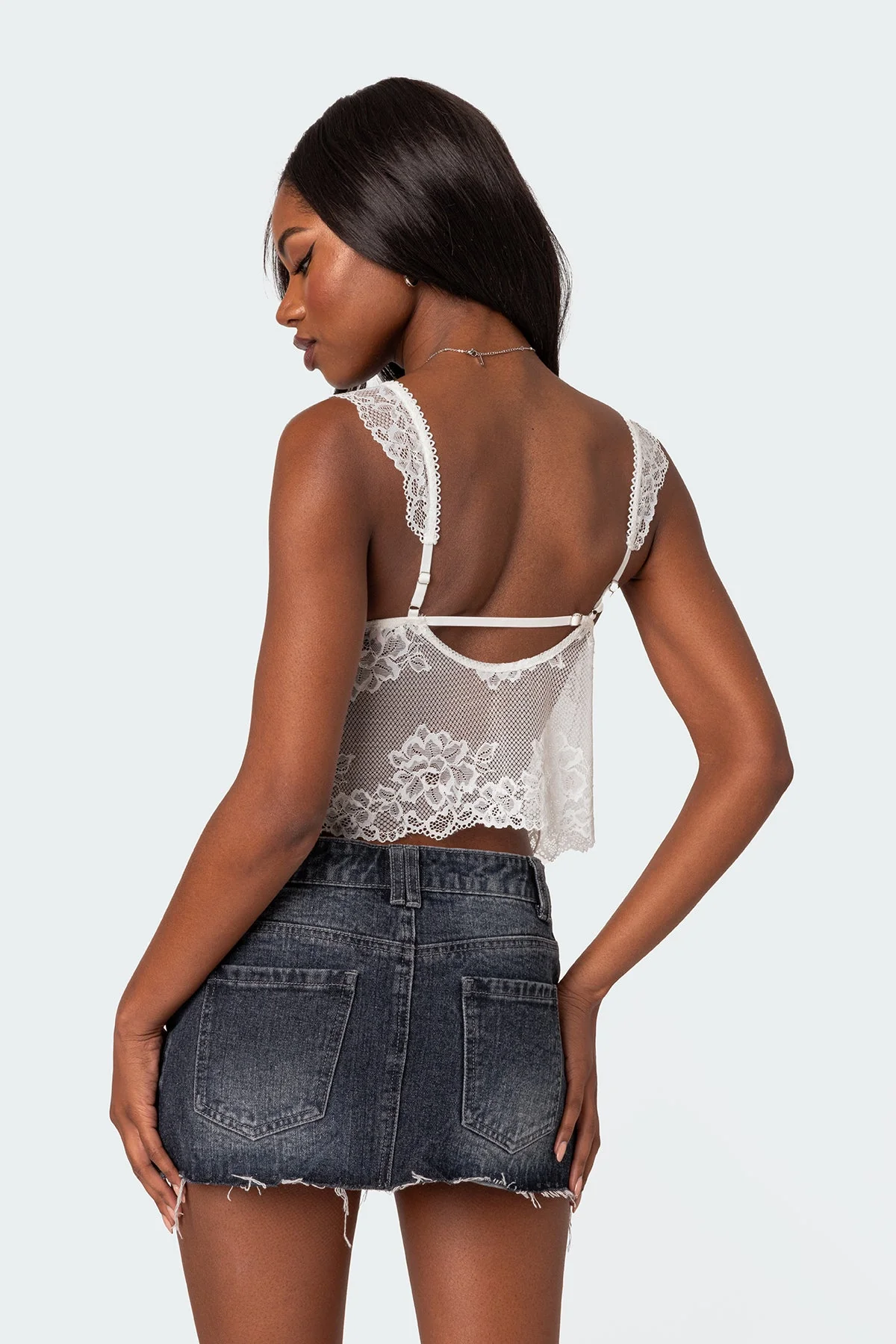 White Sheer Lace Jasmine Top