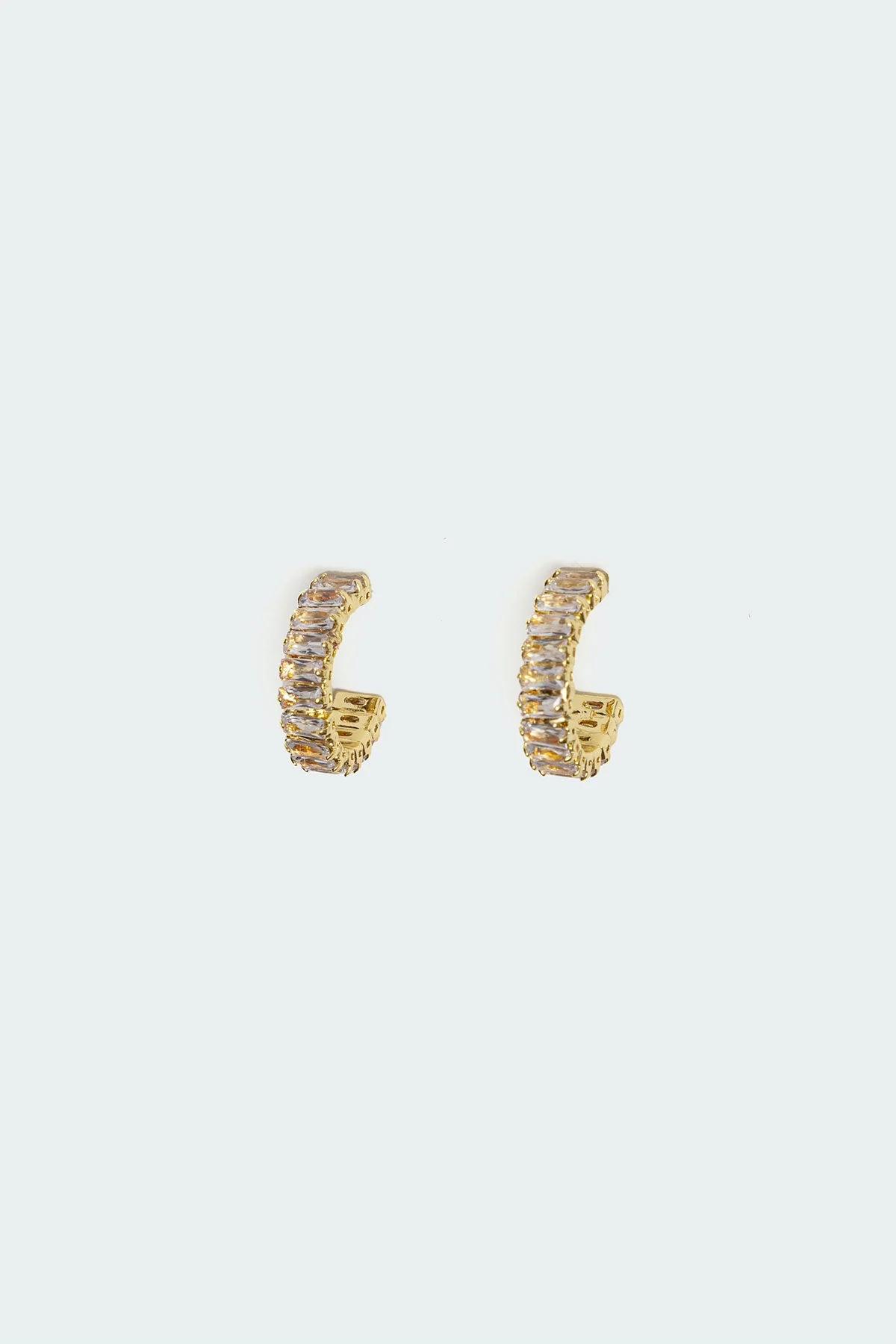 Gold Rhinestone Hoop Earrings - Elegant Jewelry Accessory