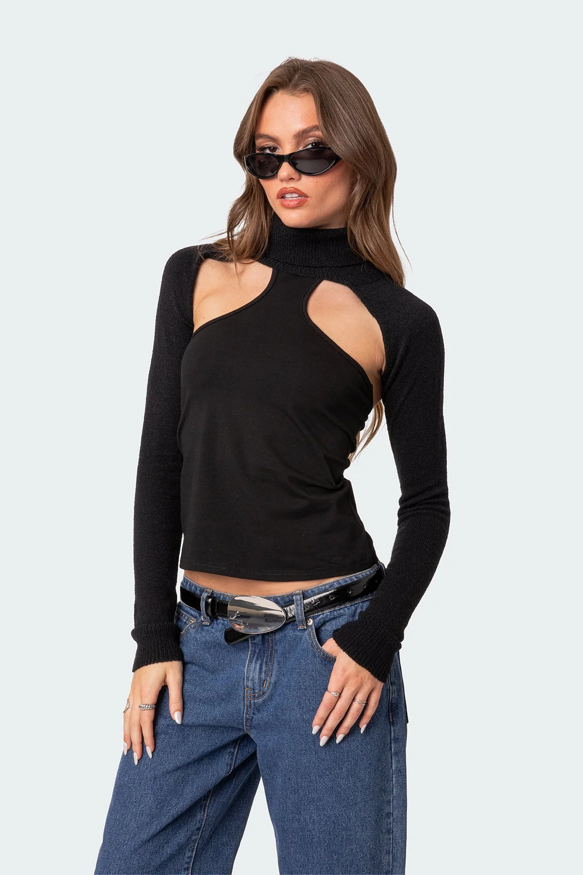 Black Knit Turtle Neck Sweater XS/S
