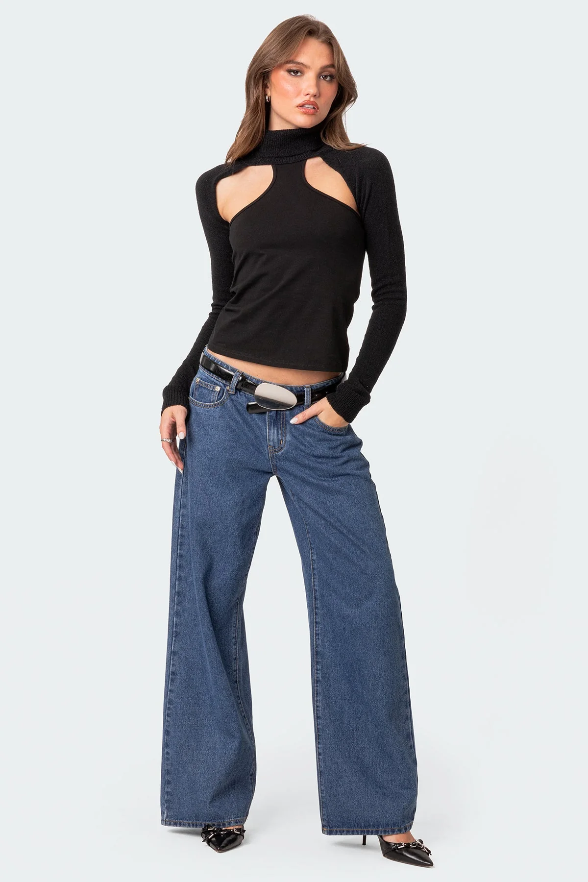 Black Knit Turtle Neck Sweater XS/S