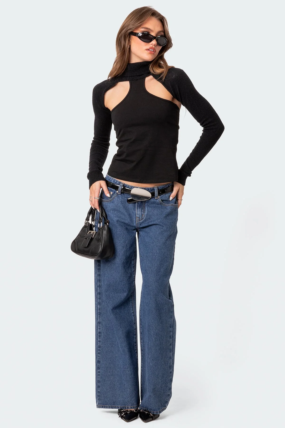 Black Knit Turtle Neck Sweater XS/S