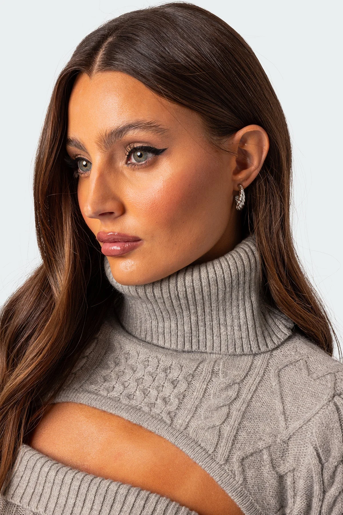 Silver Twist Hoop Stud Earrings - Elegant Jewelry Accessory