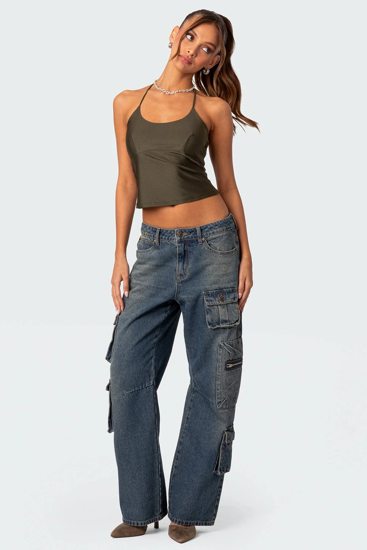 Sara Halter Neck Top with Back Cut Out