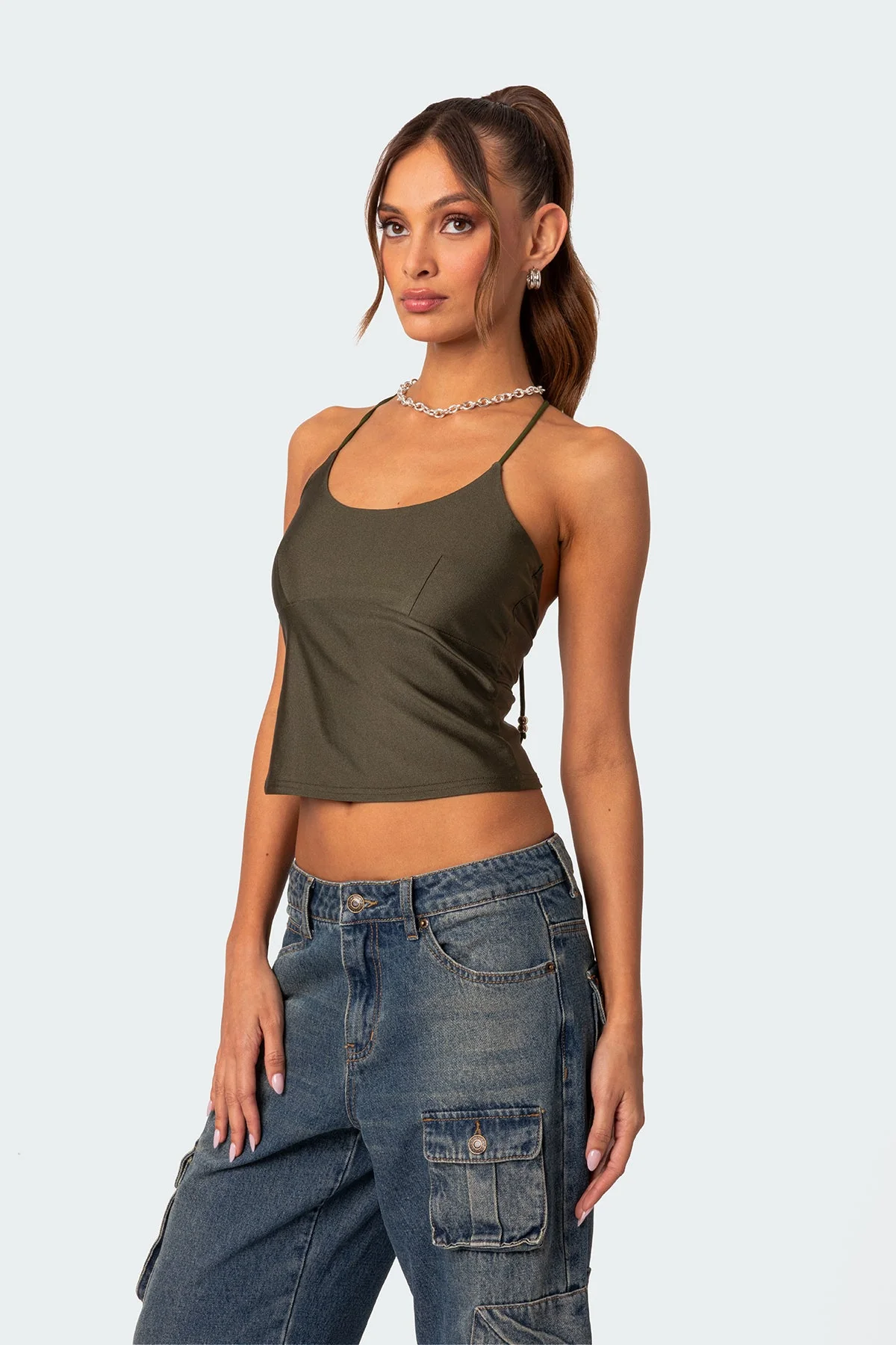 Sara Halter Neck Top with Back Cut Out