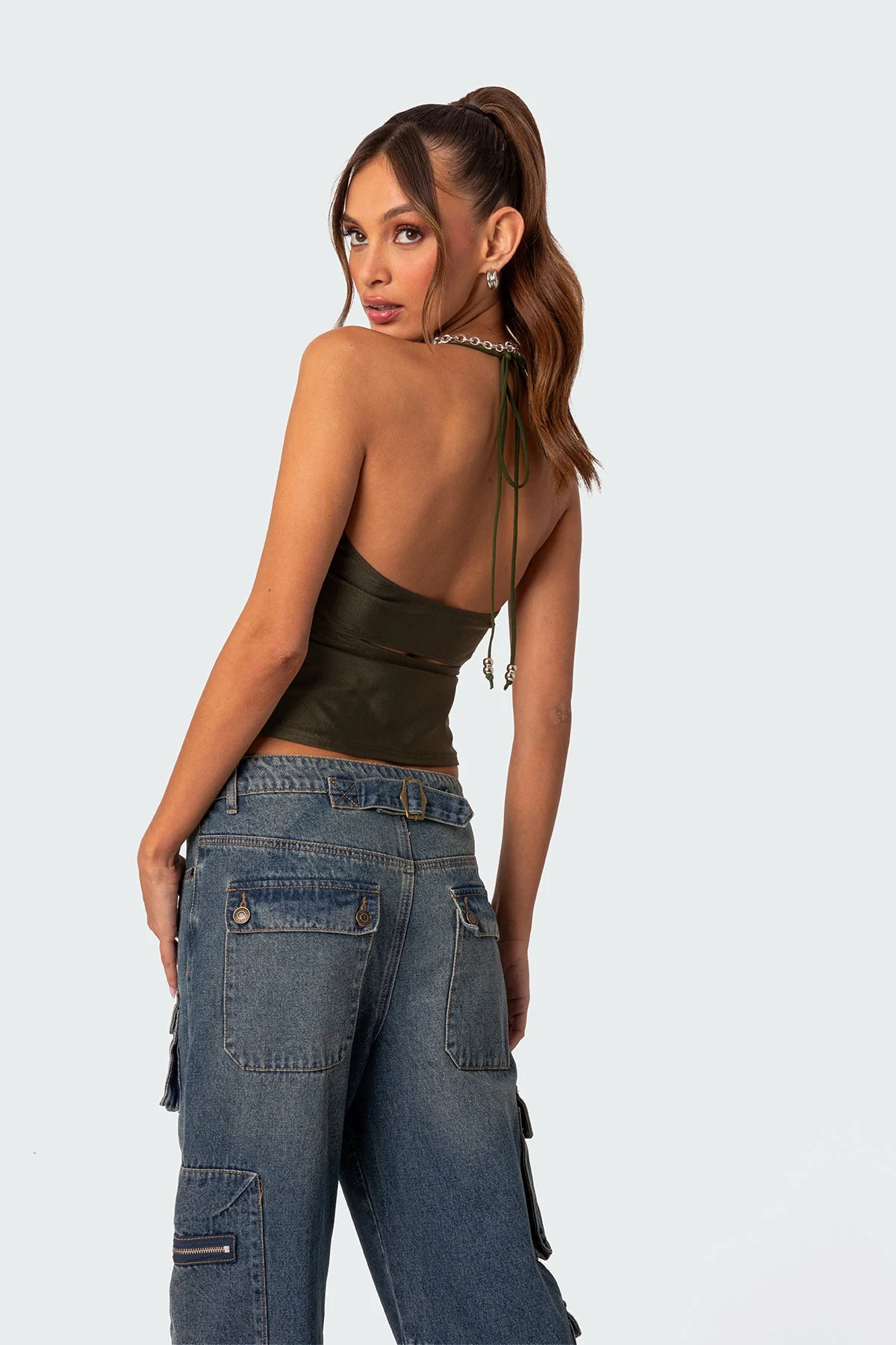 Sara Halter Neck Top with Back Cut Out
