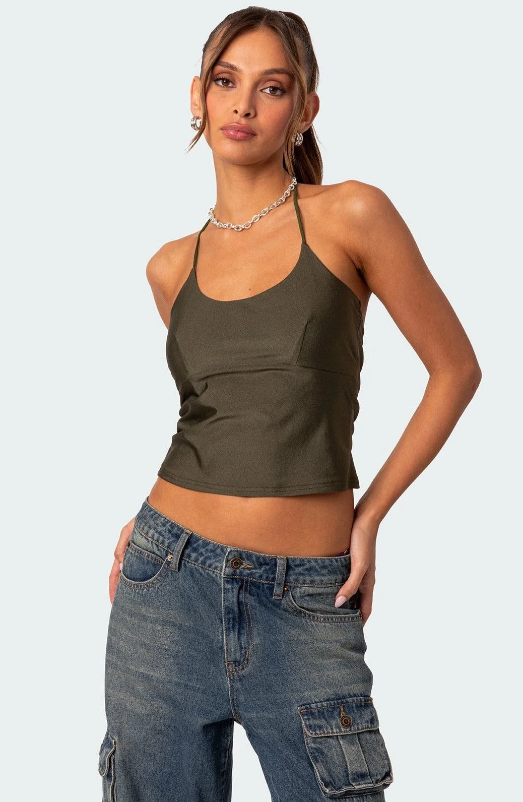 Sara Halter Neck Top with Back Cut Out
